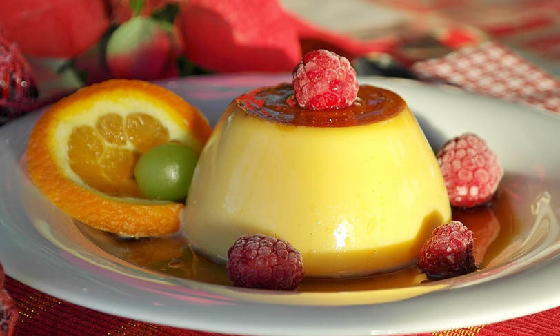 flan con aceite de oliva