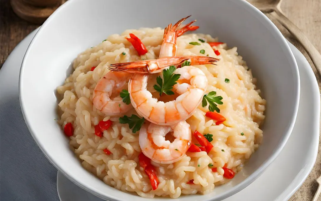 risotto con langostinos receta