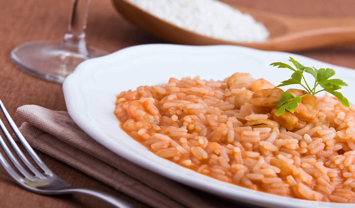 Arroz cremoso con aroma de naranja