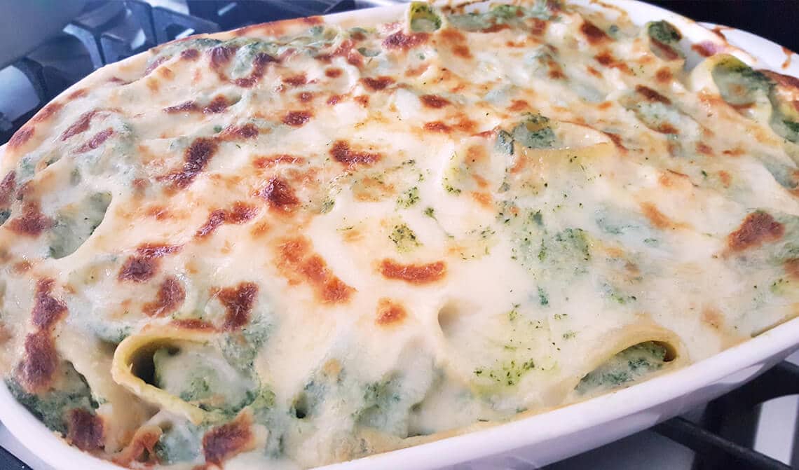 Canelones de acelgas y paté