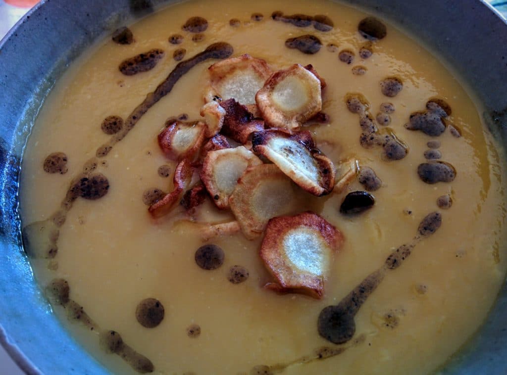 Crema de calabaza con chirivia