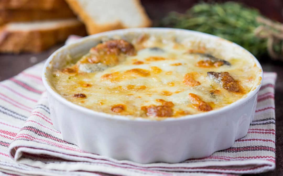 Gratinado de acelgas y champiñones