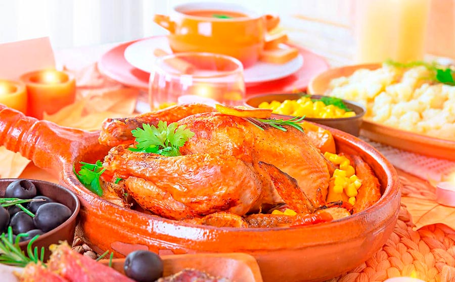 Pavo al horno con verduras