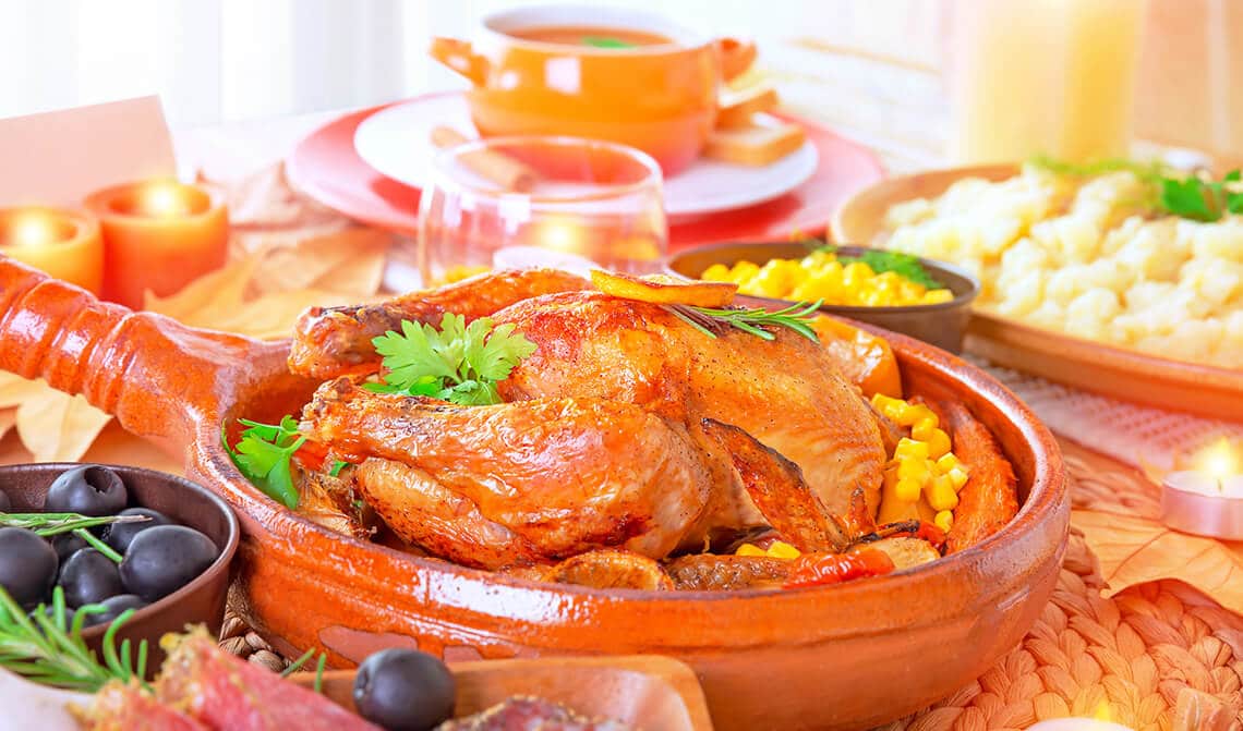 Pavo al horno con verduras