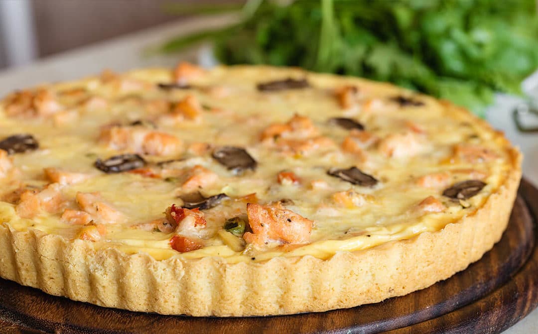 Quiche de espárragos y salmón