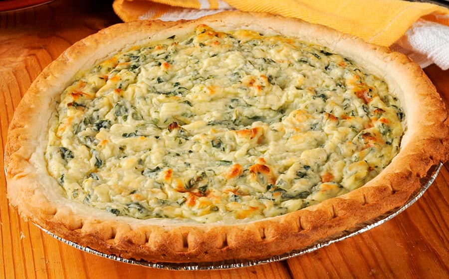 Quiche de espinacas y pollo