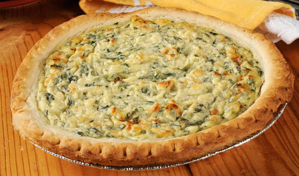 Quiche de espinacas y pollo