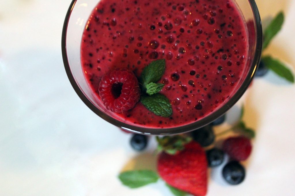 smoothie de frutos rojos