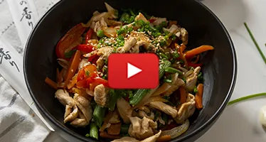 Wok de verduras con pollo