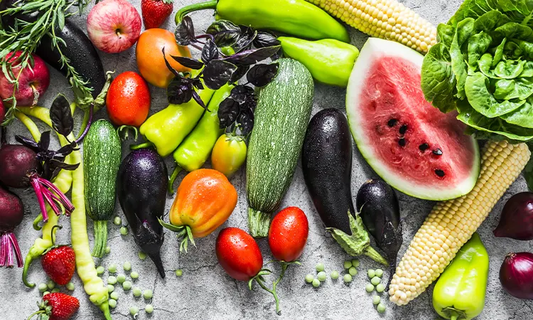 frutas y verduras de verano